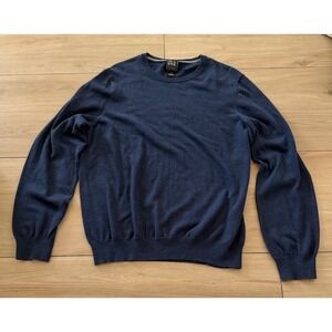 Jos. A. Bank Traveler Sweater Mens XL Navy Blue 100% Pima Cotton Crewneck Knit